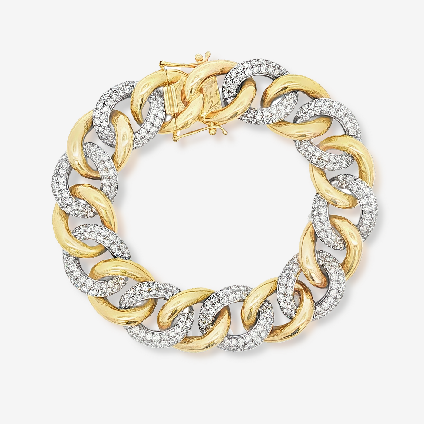 Large Alternating Diamond Havana Links Bracelet