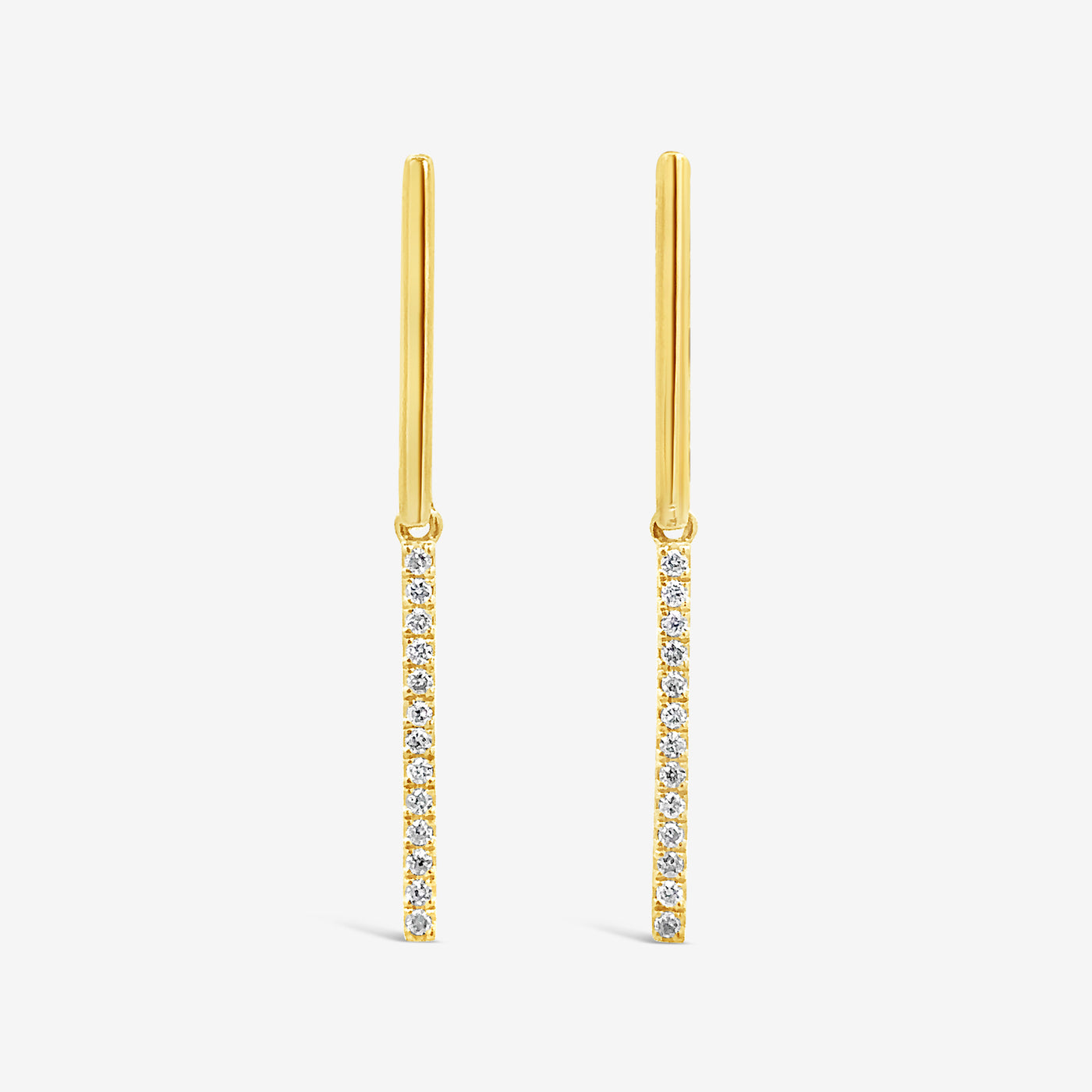 diamond bar dangle earrings