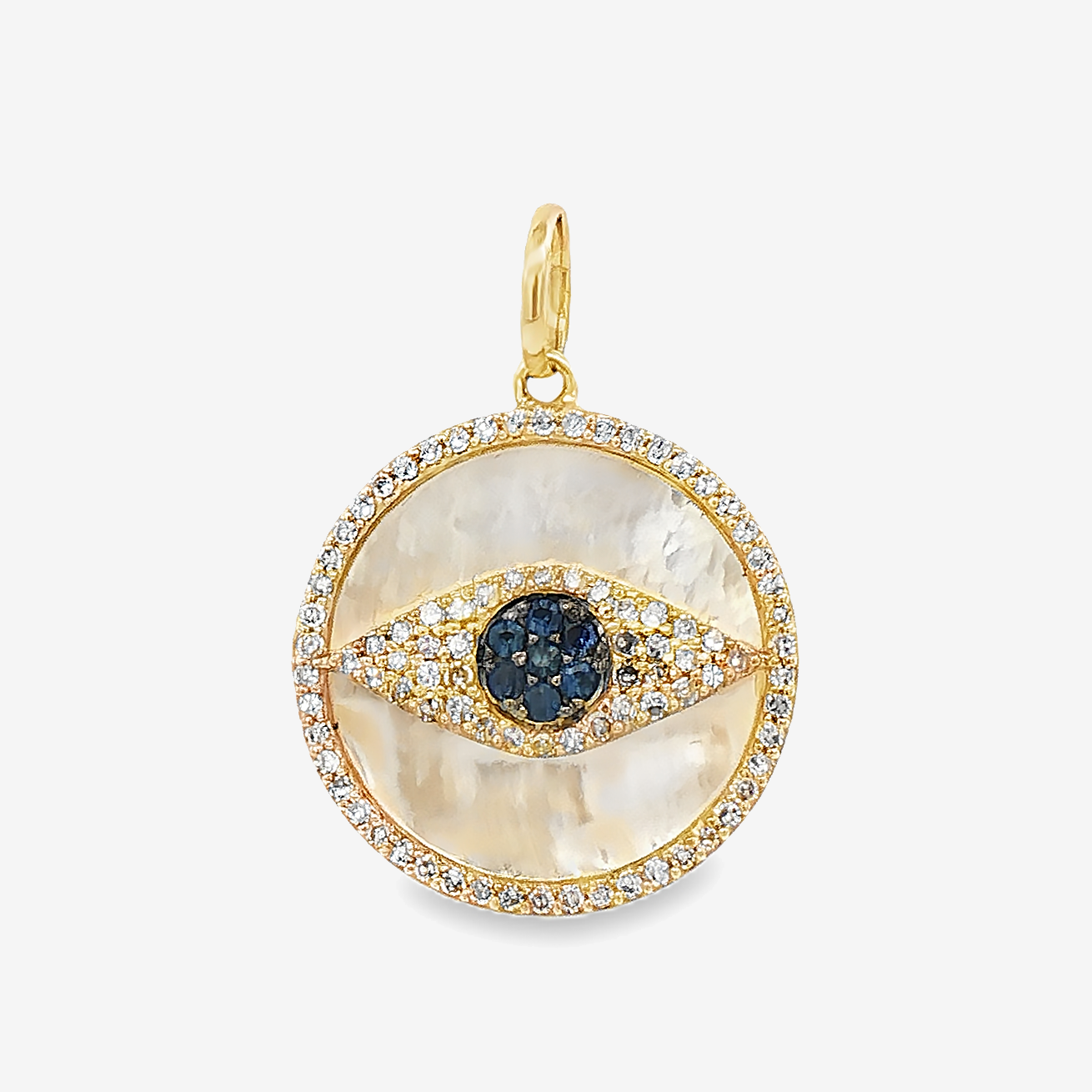 MOP Sapphire & Diamond Evil Eye Charm