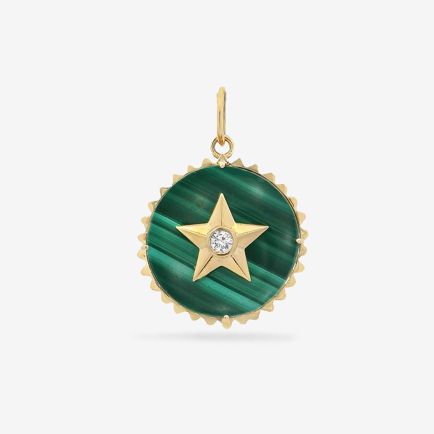 Malachite & Diamond Star Charm