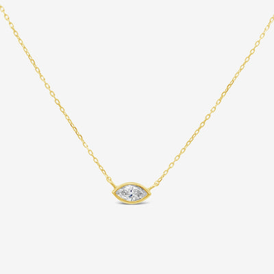 marquise cut diamond solitaire necklace