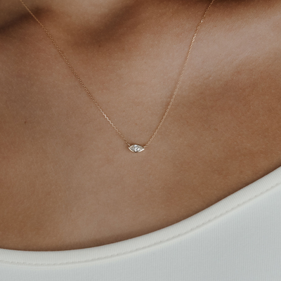 marquise cut diamond solitaire necklace