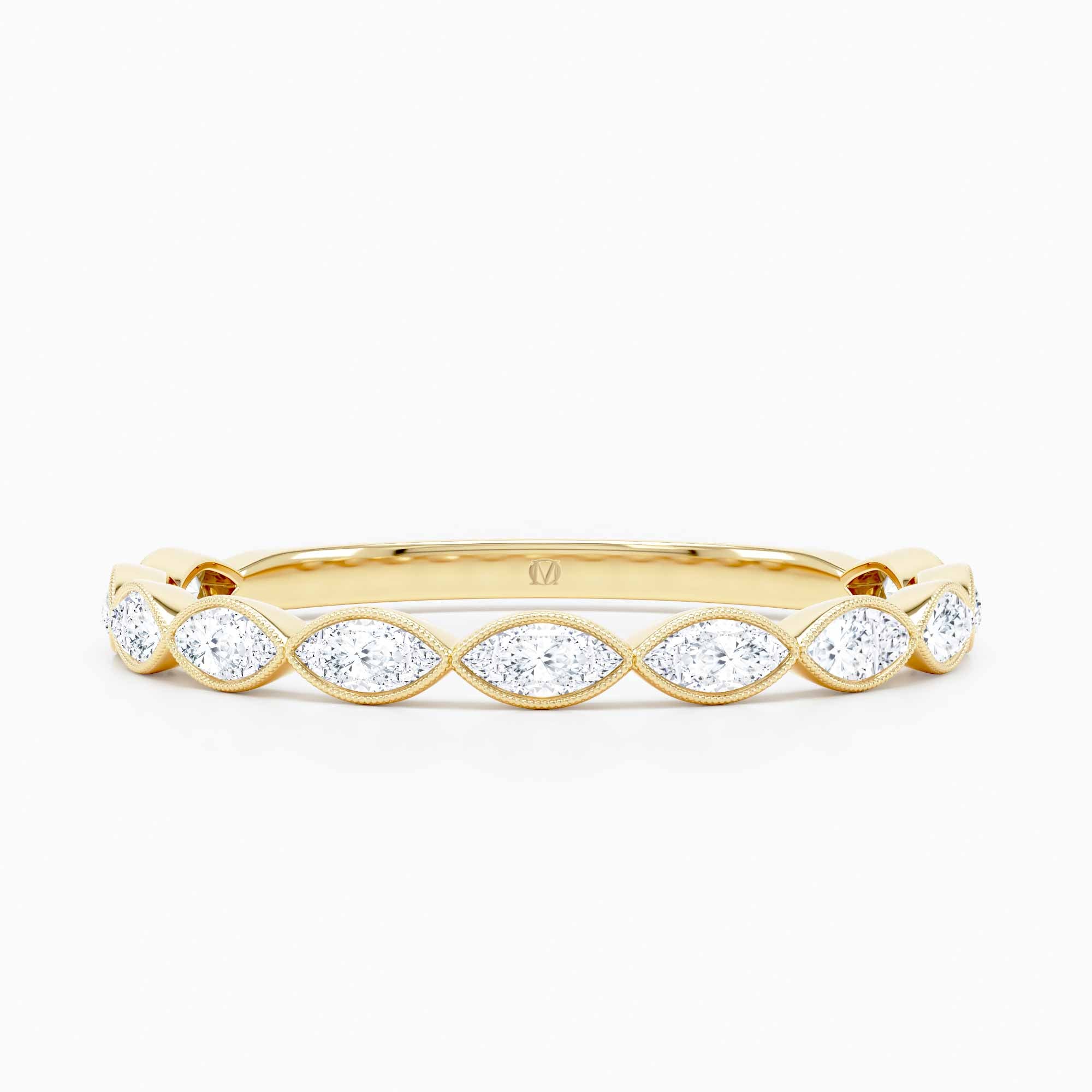 Marquise East West Bezel Wedding Band