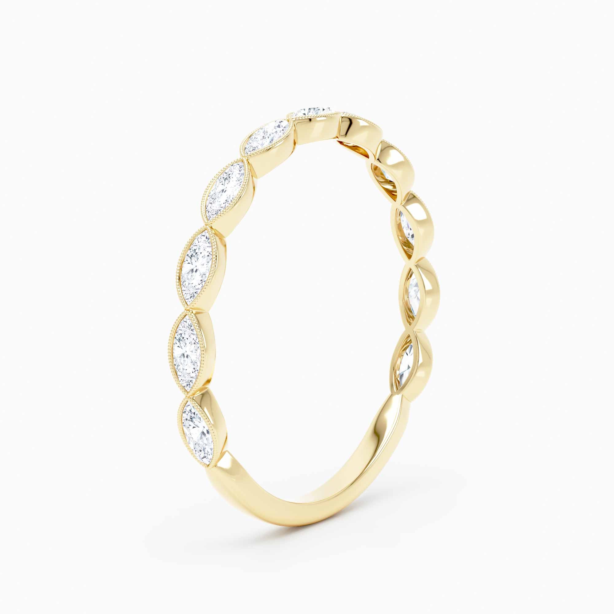 Marquise East West Bezel Wedding Band