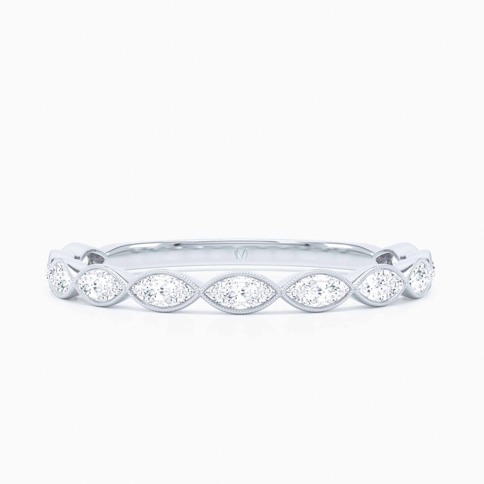 Marquise East West Bezel Wedding Band