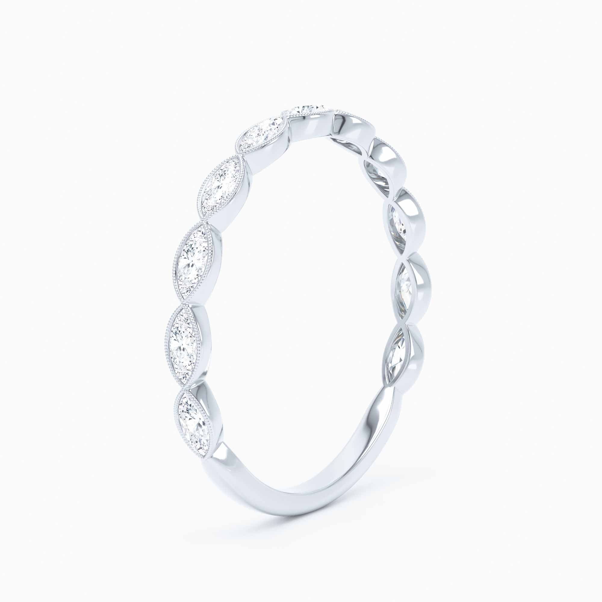 Marquise East West Bezel Wedding Band