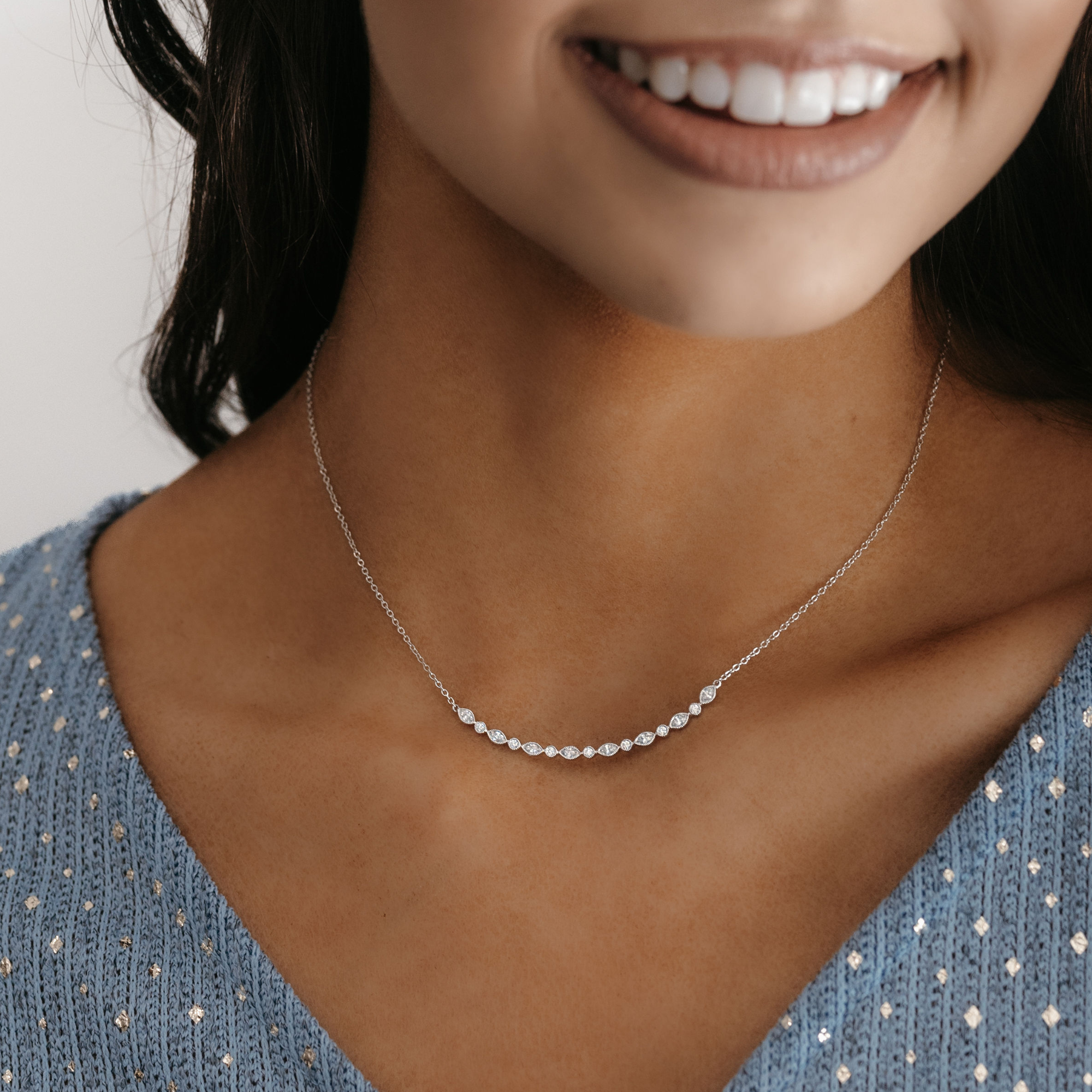 diamond bar necklace