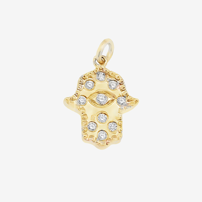 Medium Diamond Hamsa Pendant