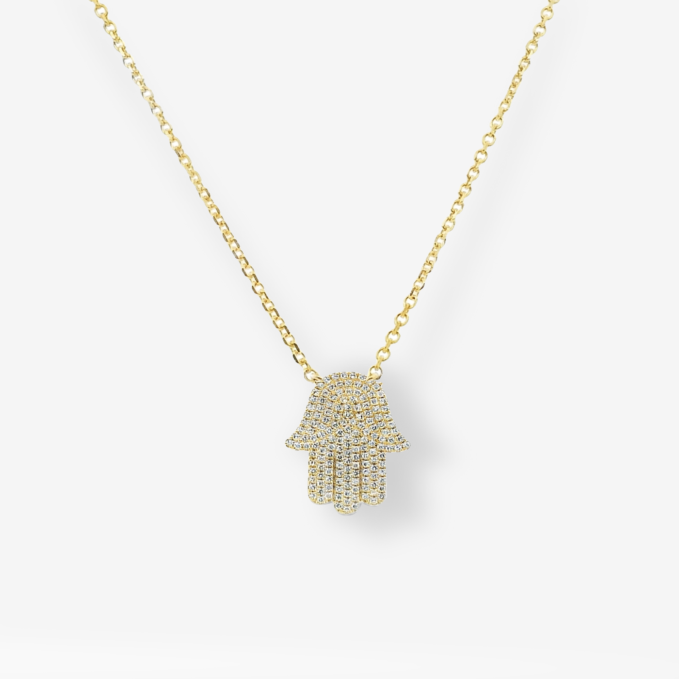 Medium Pave' Hamsa Necklace