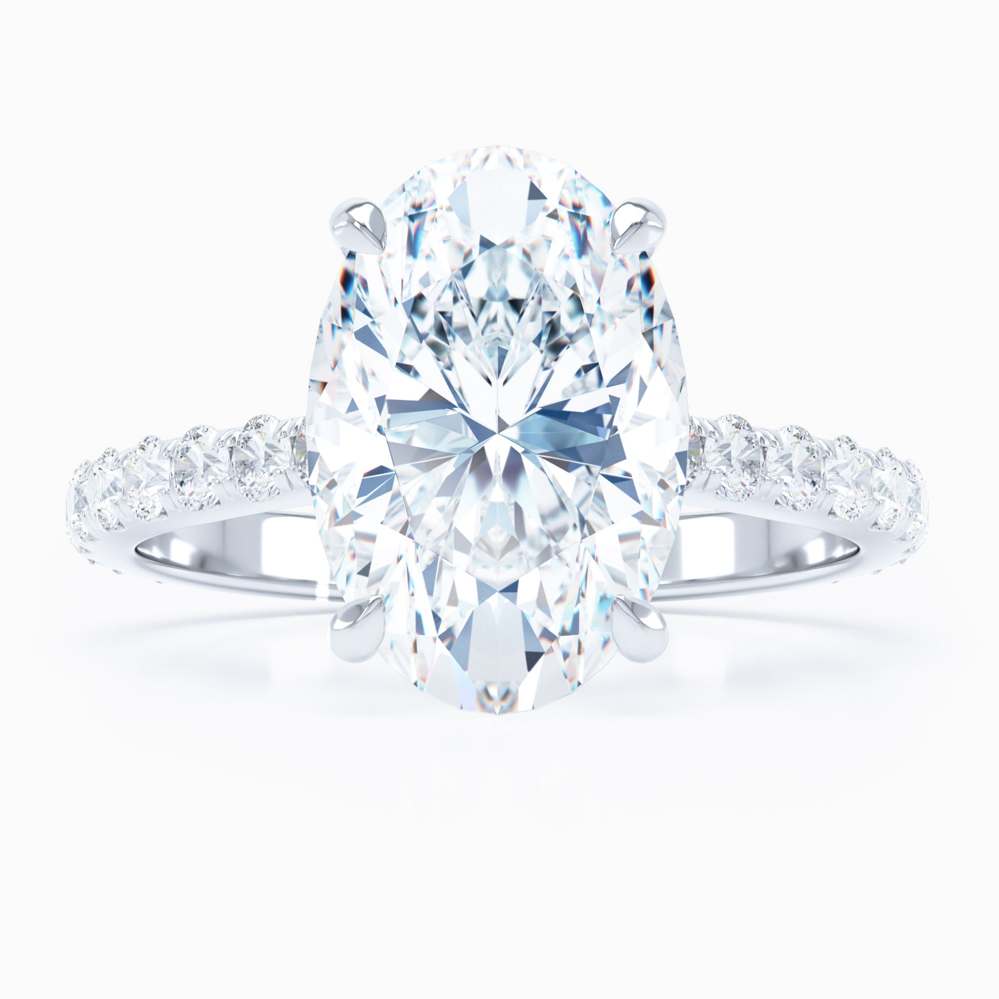 white gold oval cut diamond engagement ring