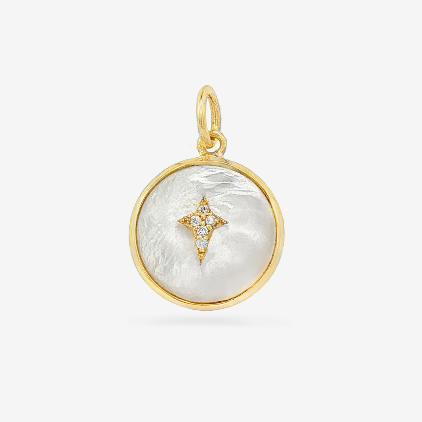 Mini Diamond North Star MOP Charm