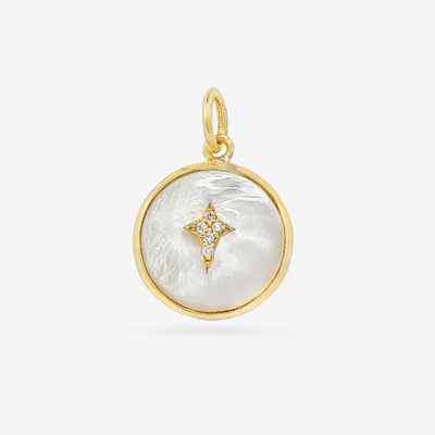 Mini Diamond North Star MOP Charm