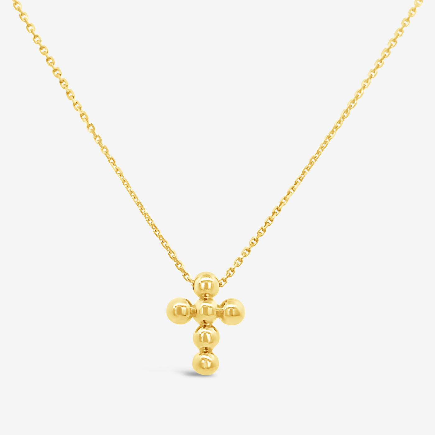 gold bead cross necklace