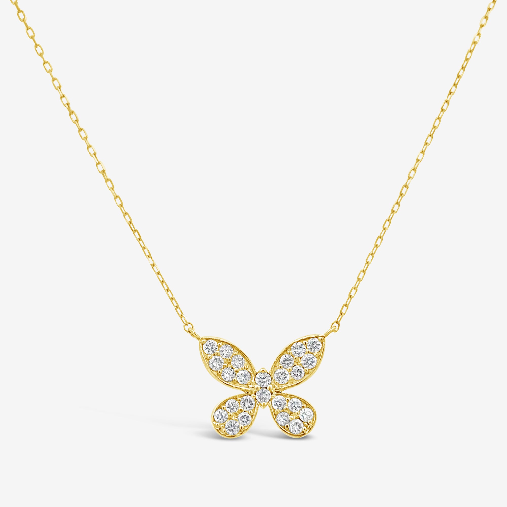 pave diamond butterfly necklace