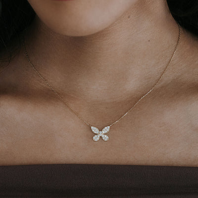 pave diamond butterfly necklace