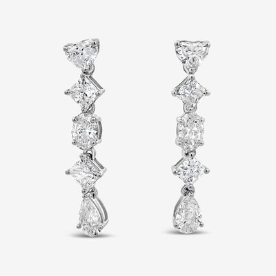 mixed shape diamond drop earrings