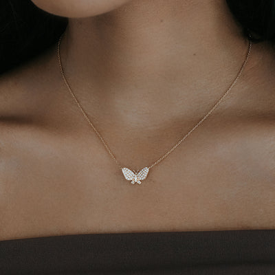 Monarch Butterfly Diamond Necklace
