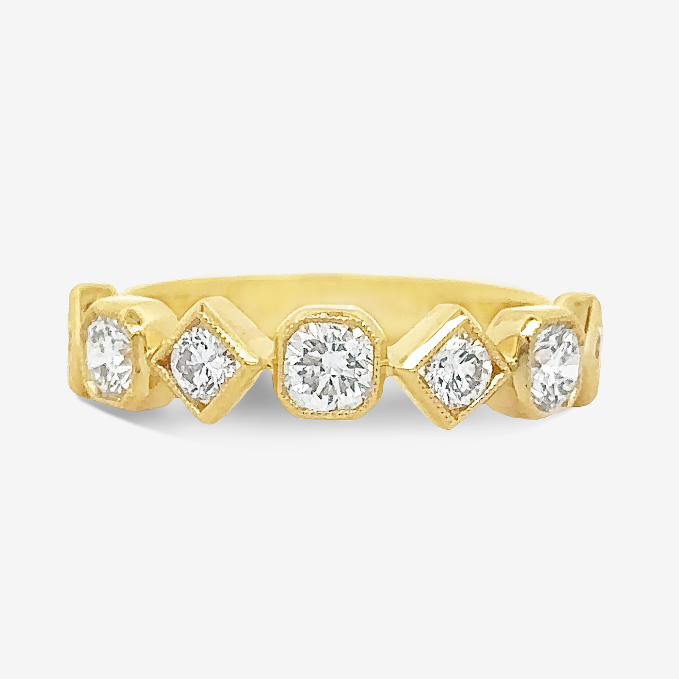 Multi-Shape Halfway Diamond Ring