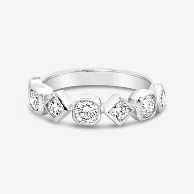 Multi-Shape Halfway Diamond Ring