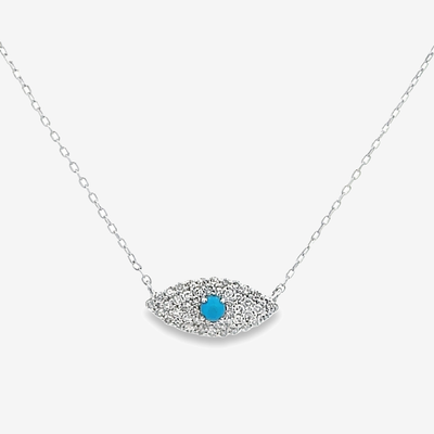turquoise and diamond evil eye necklace