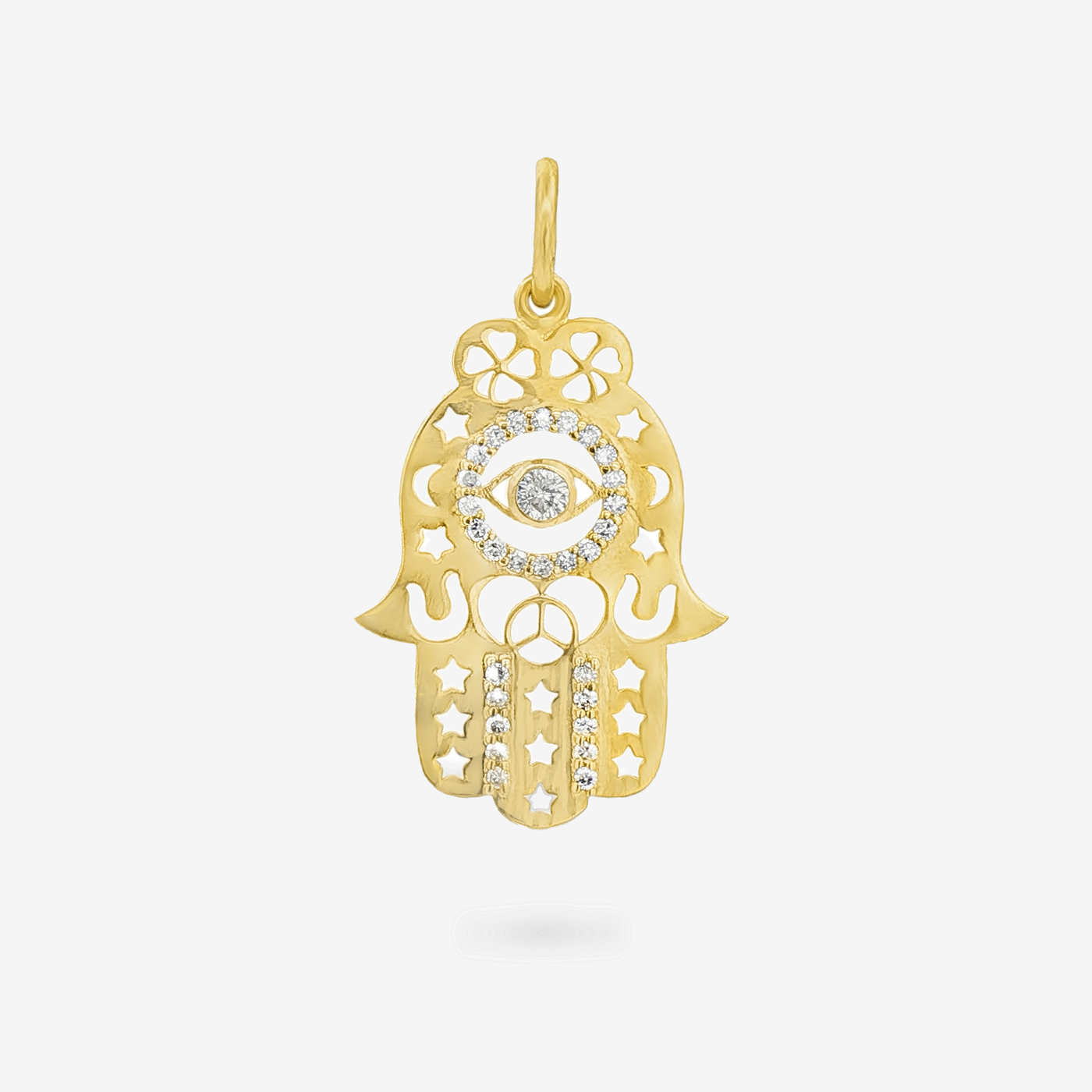 Open Cutout Diamond Hamsa Charm
