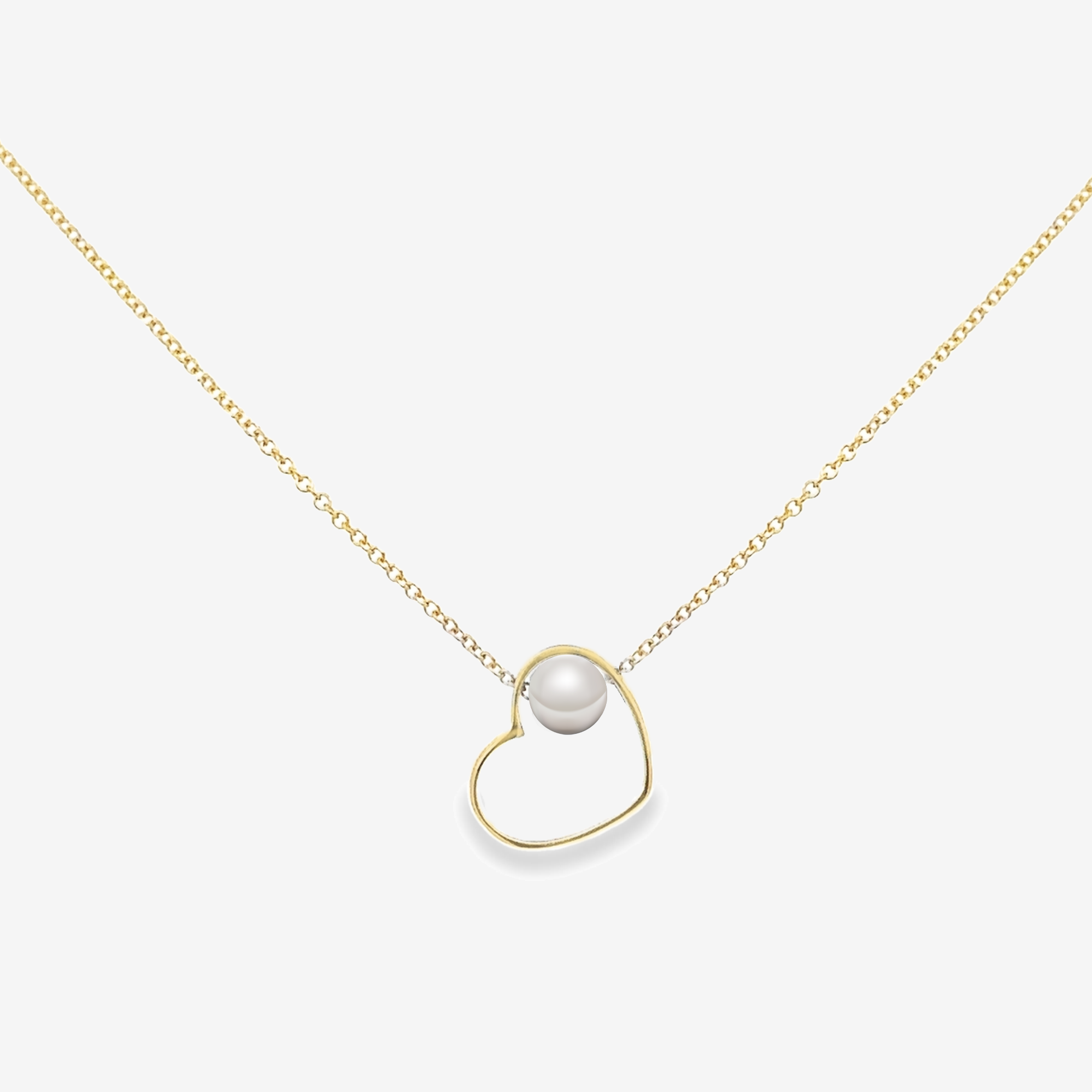 gold heart and pearl necklace