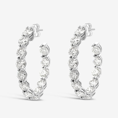 eternity diamond hoop earrings