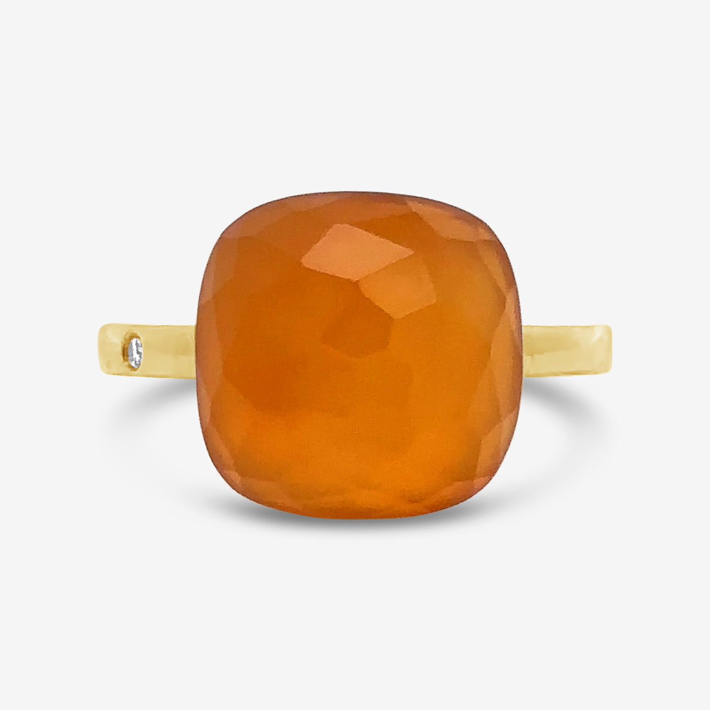 orange agate and diamond ring
