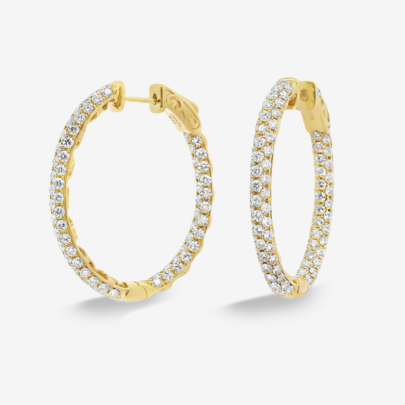 Oval 1" Eternity 2.55CT Hoop Earrings