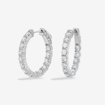 Oval 1" Eternity 3.35CT Hoop Earrings
