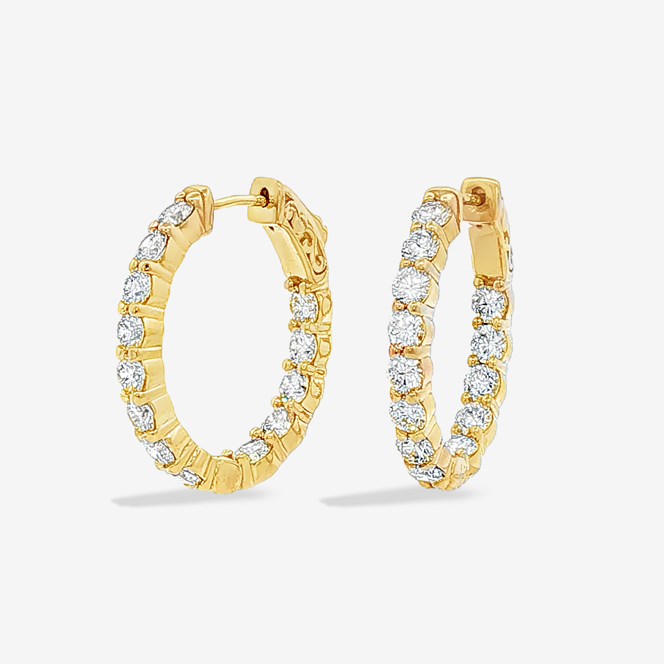 Oval 1" Eternity 3.35CT Hoop Earrings