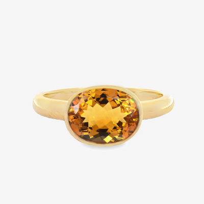 gold citrine cocktail ring