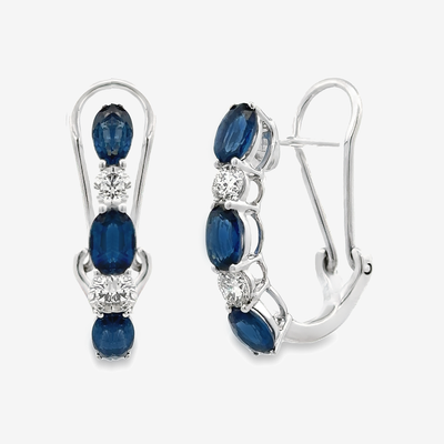 sapphire and diamond huggie earrings