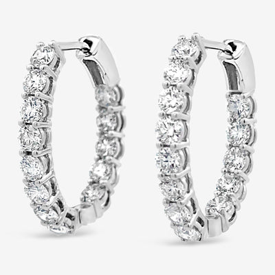eternity diamond oval hoop earrings