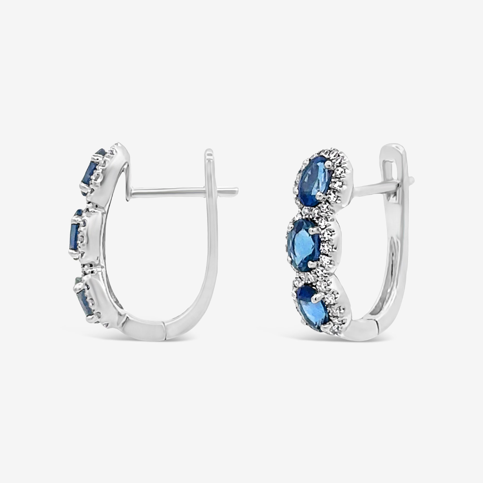sapphire and diamond halo earrings