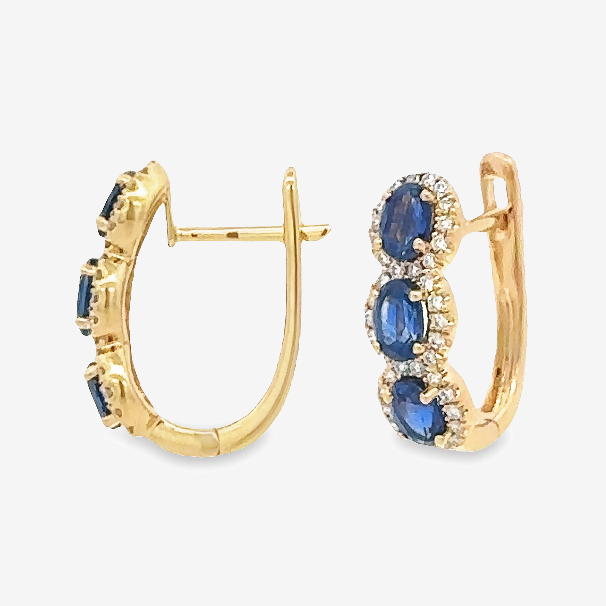 sapphire and diamond halo earrings