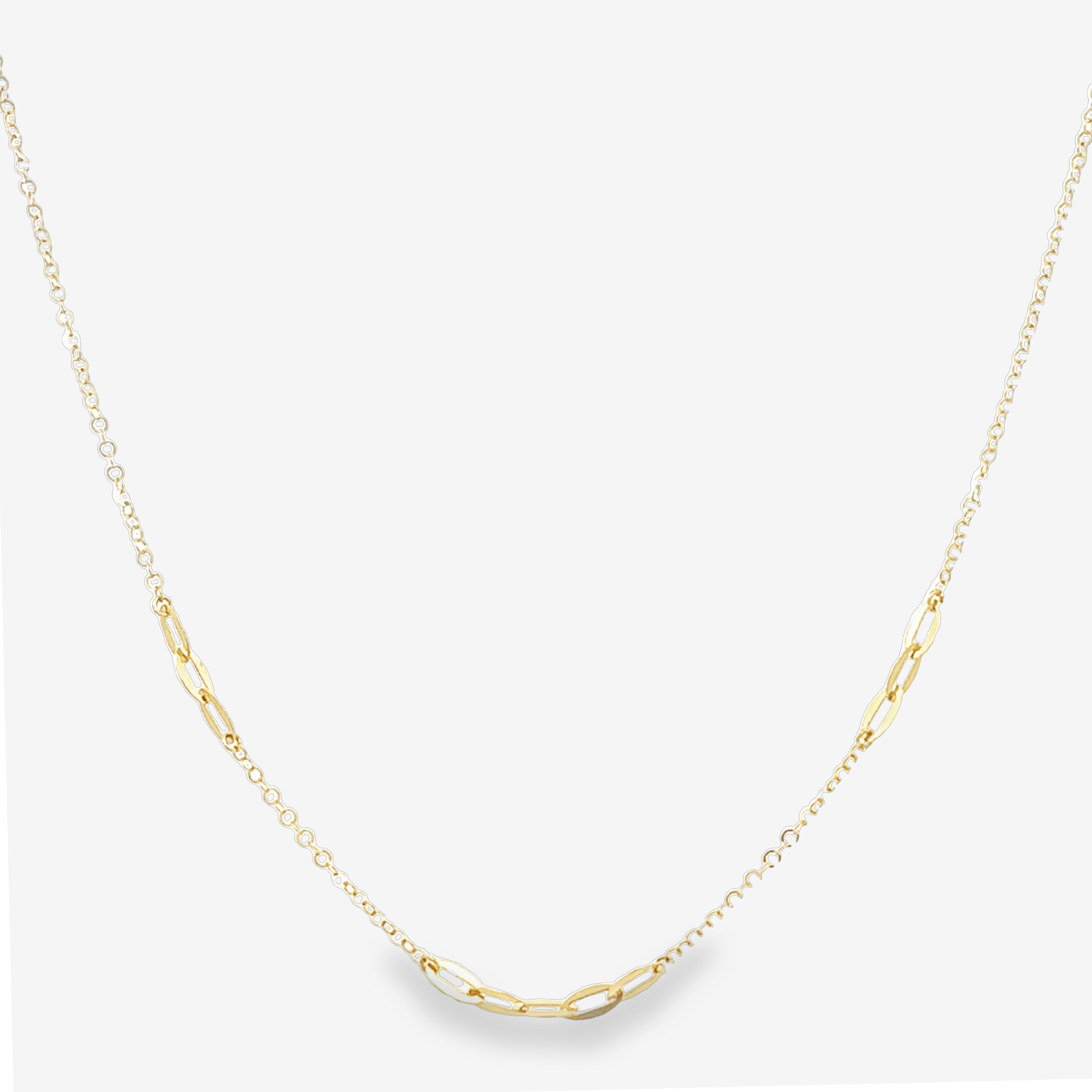 gold oval link station necklace