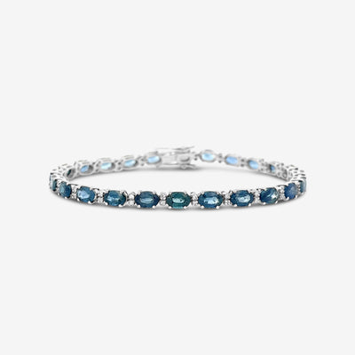 Oval Shaped Sapphire & Diamond Classic Bracelet