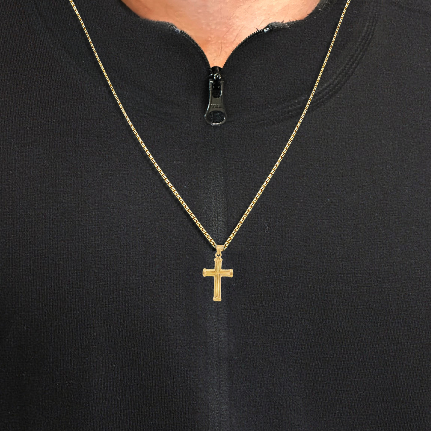 Classic Double Lined Cross Pendant