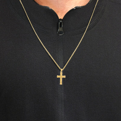 Classic Double Lined Cross Pendant