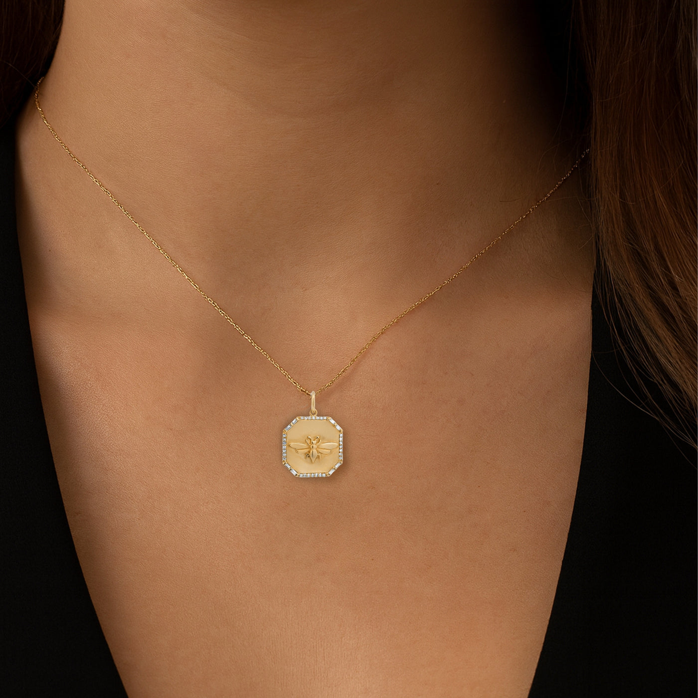 0.30CT Square Diamond Bee Charm