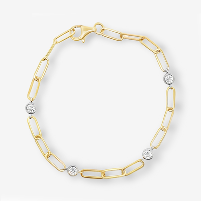 Paper Clip 0.40CT Diamond By The Yard Bracelet