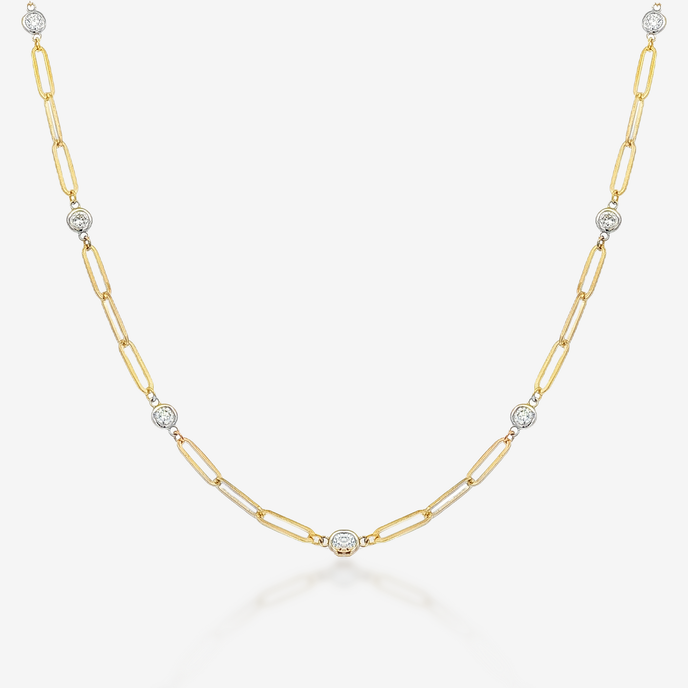 Paperclip 0.95CT 12 Diamonds By The Yard Necklace