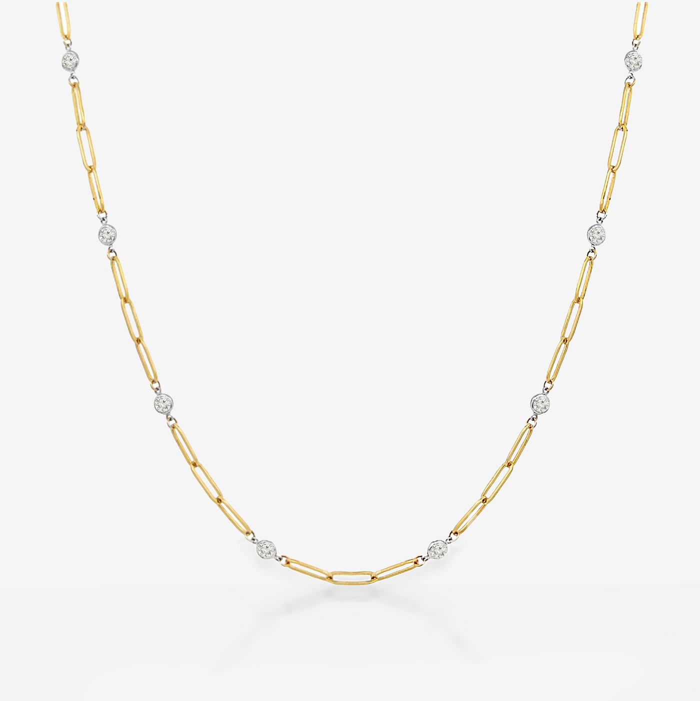 paperclip diamonds by the yard necklace