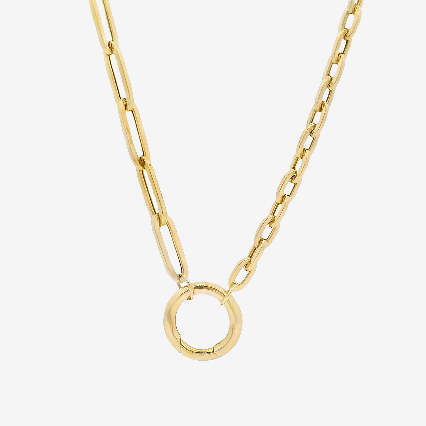 Paperclip Link With Charm Holder Necklace