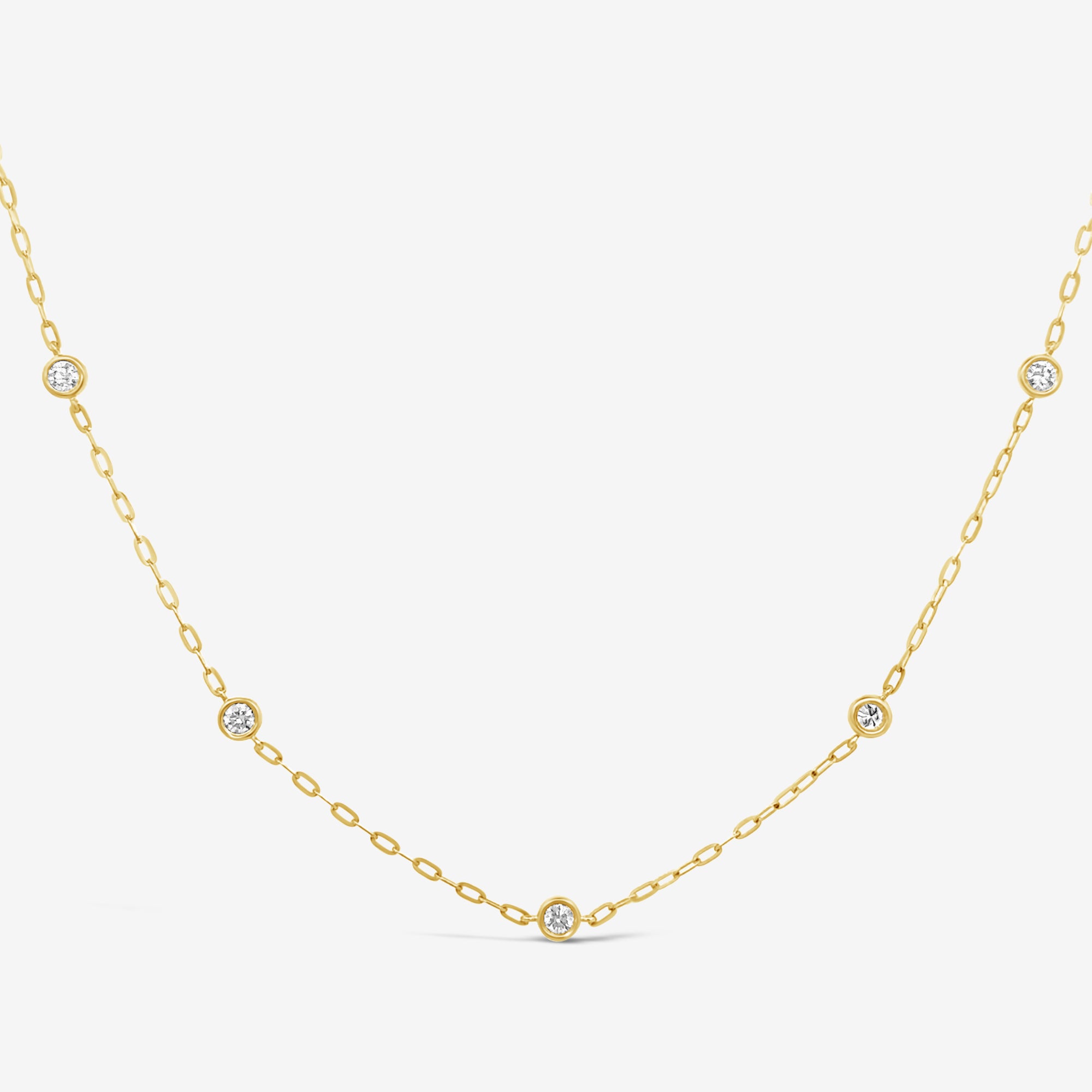 paperclip link diamonds by the yard necklace