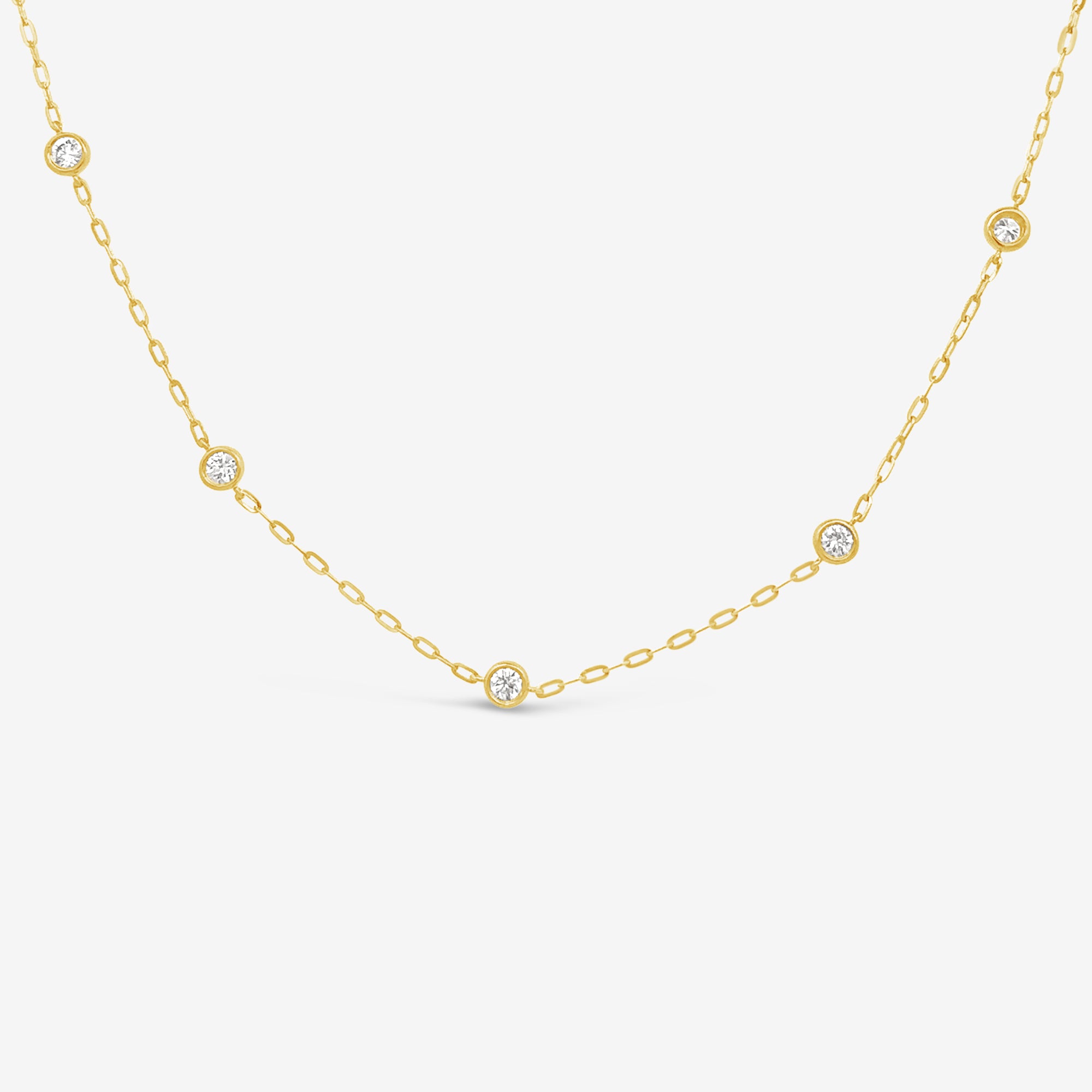 paperclip link diamonds by the yard necklace