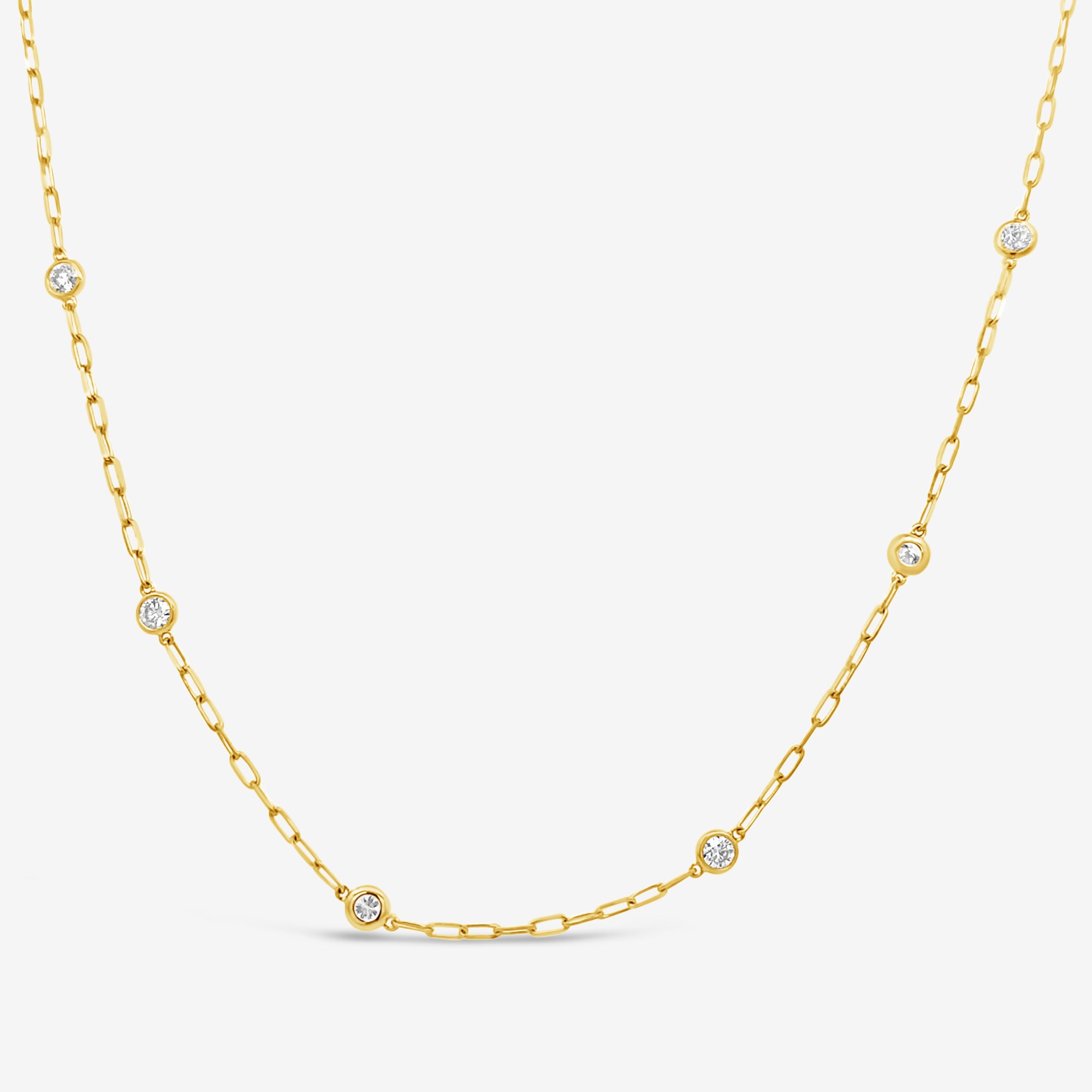 paperclip link diamonds by the yard necklace