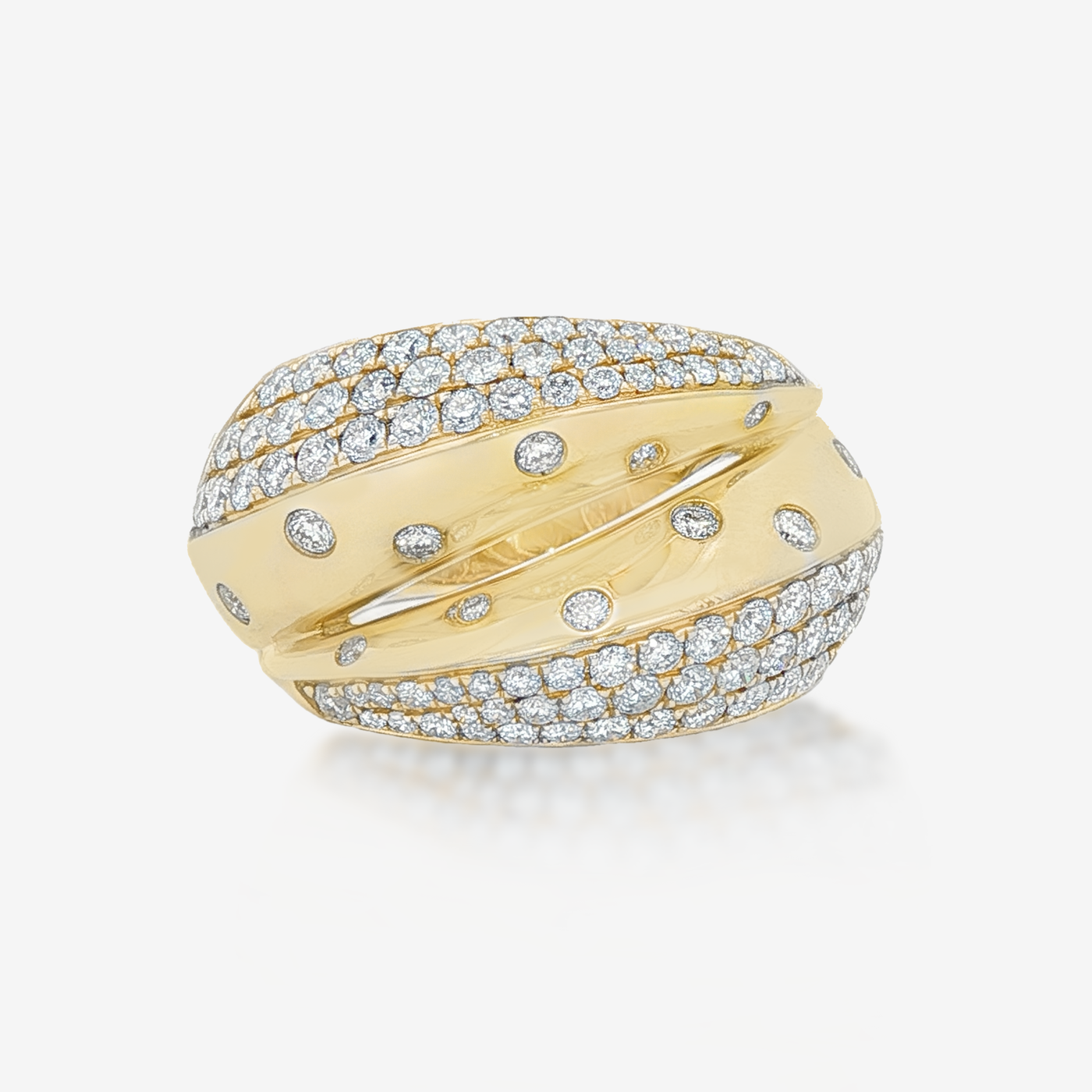 Pave & Burnished Diamond Dome Ring