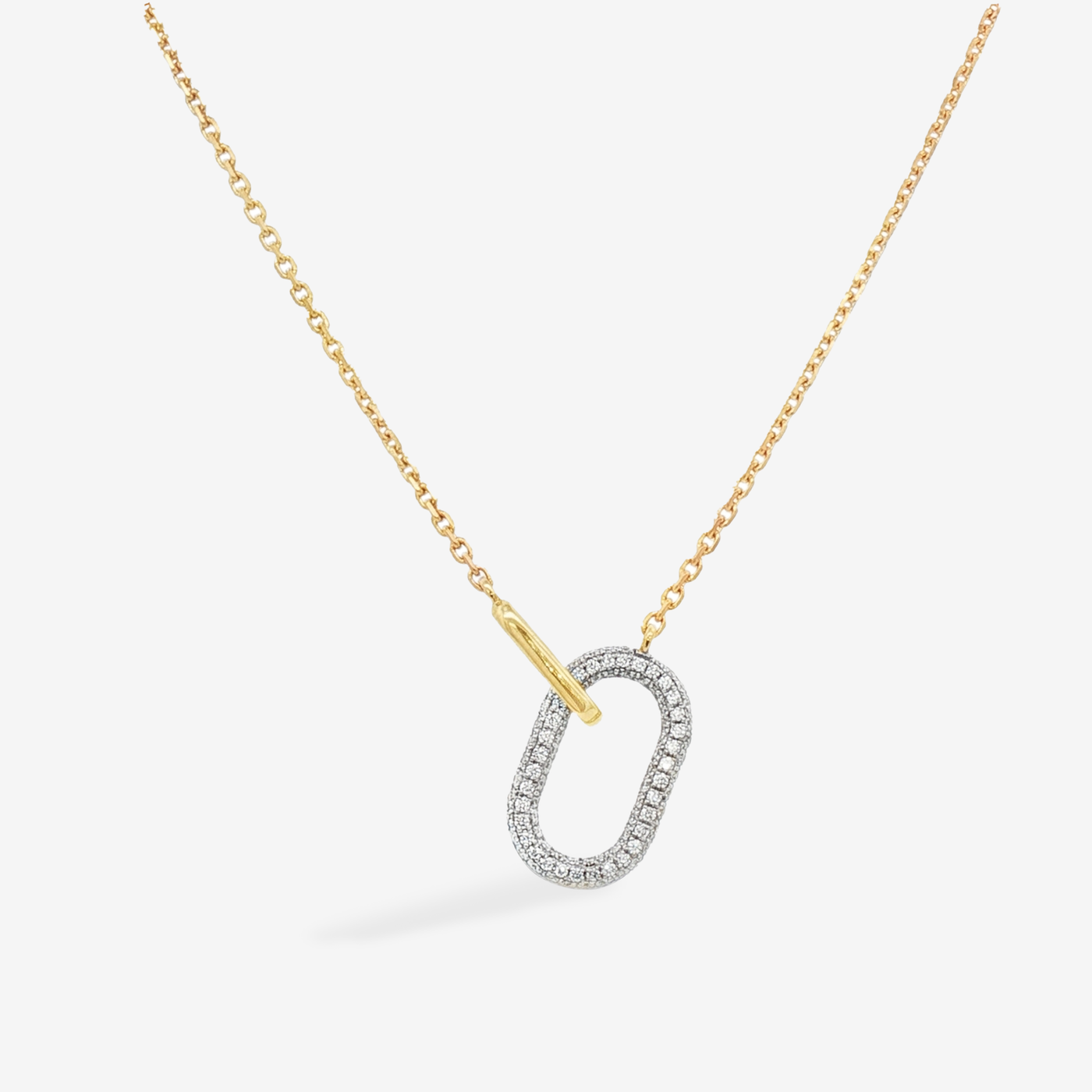 Pave' Diamond Charm Holder Necklace